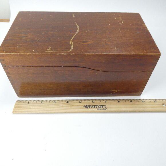 Globe Wernicke Wooden Recipe Box Card Holder Vintage 7310-C Peerless Tray - Picture 6 of 11